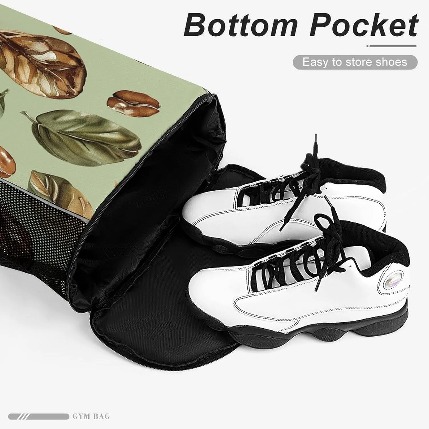 Drawstring Backpack Gym Drawstring Bag for Men Beans And Leaves Draw String Bags Gym Bag Cinch Bag