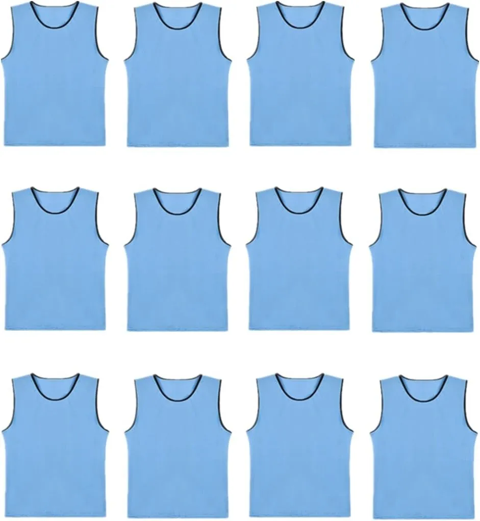 DreamHigh DH Soccer Sports Team Practice Pinnies Training Mesh Vests Youth -12 pcs Pack