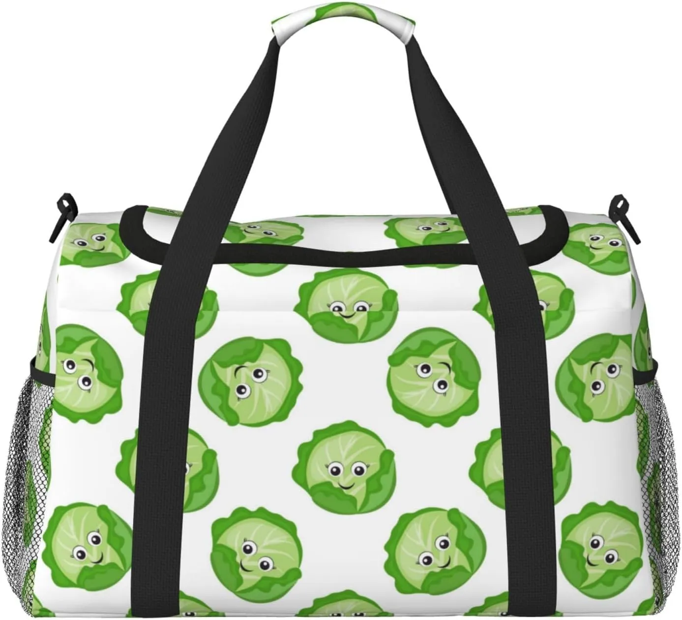 Duffle Bag for Travel, bright cabbage cute eyes funny Weekender Overnight Duffel Bag, Carry On Bag Gym Bag for Women Men, Personal Item Travel Bag