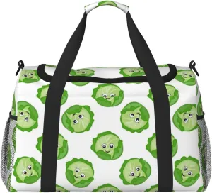 Duffle Bag for Travel, bright cabbage cute eyes funny Weekender Overnight Duffel Bag, Carry On Bag Gym Bag for Women Men, Personal Item Travel Bag