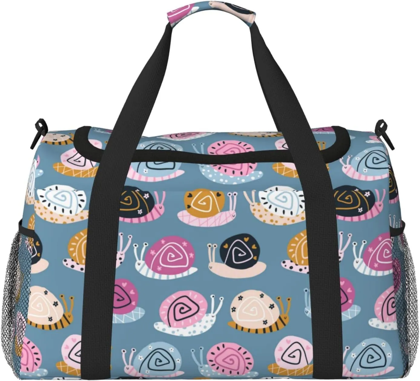 Duffle Bag for Travel, Funny Doodle Snails Weekender Overnight Duffel Bag, Carry On Bag Gym Bag for Women Men, Personal Item Travel Bag