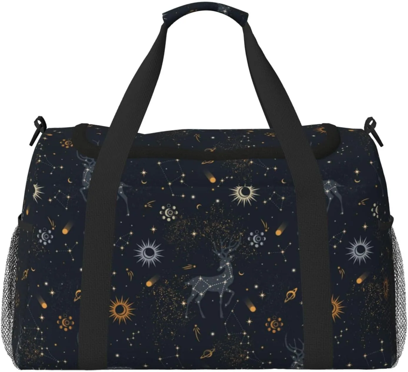 Duffle Bag for Travel, Milky Way Sun Constellation Deer Weekender Overnight Duffel Bag, Carry On Bag Gym Bag for Women Men, Personal Item Travel Bag