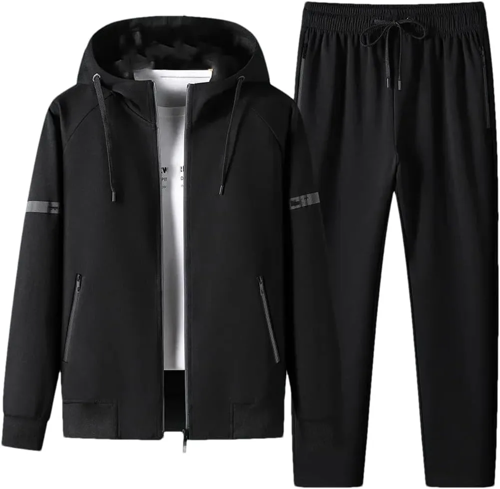 Dvbfufv Men Running Tracksuits Hoodies Zipper Sportwear Outwear  Sweatpants Sets Male Spring Sports Outfits
