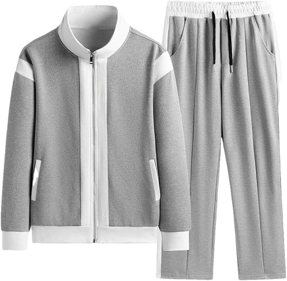 Dvbfufv Men's Spring Casual Sweatshirt Suit Sports Running Two-Piece Set Male Jogging Sportswear Outfits