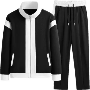 Dvbfufv Men's Spring Casual Sweatshirt Suit Sports Running Two-Piece Set Male Jogging Sportswear Outfits