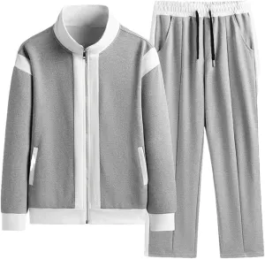 Dvbfufv Men's Spring Casual Sweatshirt Suit Sports Running Two-Piece Set Male Jogging Sportswear Outfits
