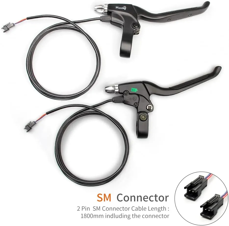 E-Bike Brake Lever WUXING 115PDD, Brake Grips for Electric Bike or E Scooter,Ebike Accessories Cut Off Power When Brakes Ebike Parts (SM Plug)