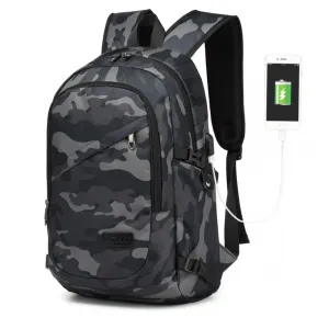 E6715 - Kono Business Laptop Backpack With Usb Charging Port - Camo