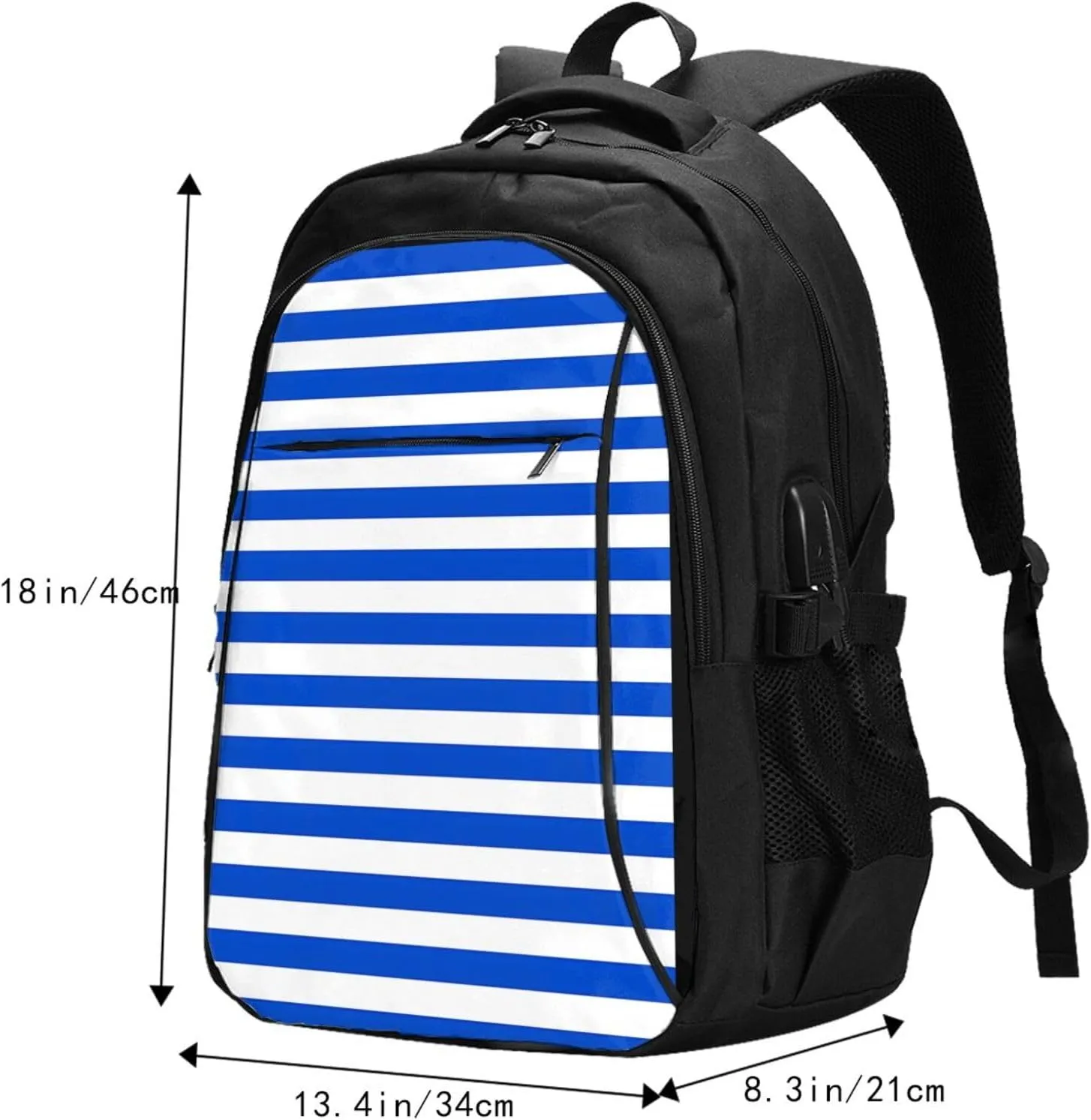 El Salvador Honduras Flag Stripes Travel Backpacks Casual Backpack Large Capacity Laptop Rucksack Luggage Daypacks with USB Charging Port Multi-Pockets Bags for Hiking