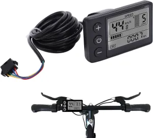 Electric Display LCD Meter Speed Meter, E Scooter Computer LCD Display Speed Monitor, 24V 36V 48V Electric Scooter Multifunction Control Panel with Plug