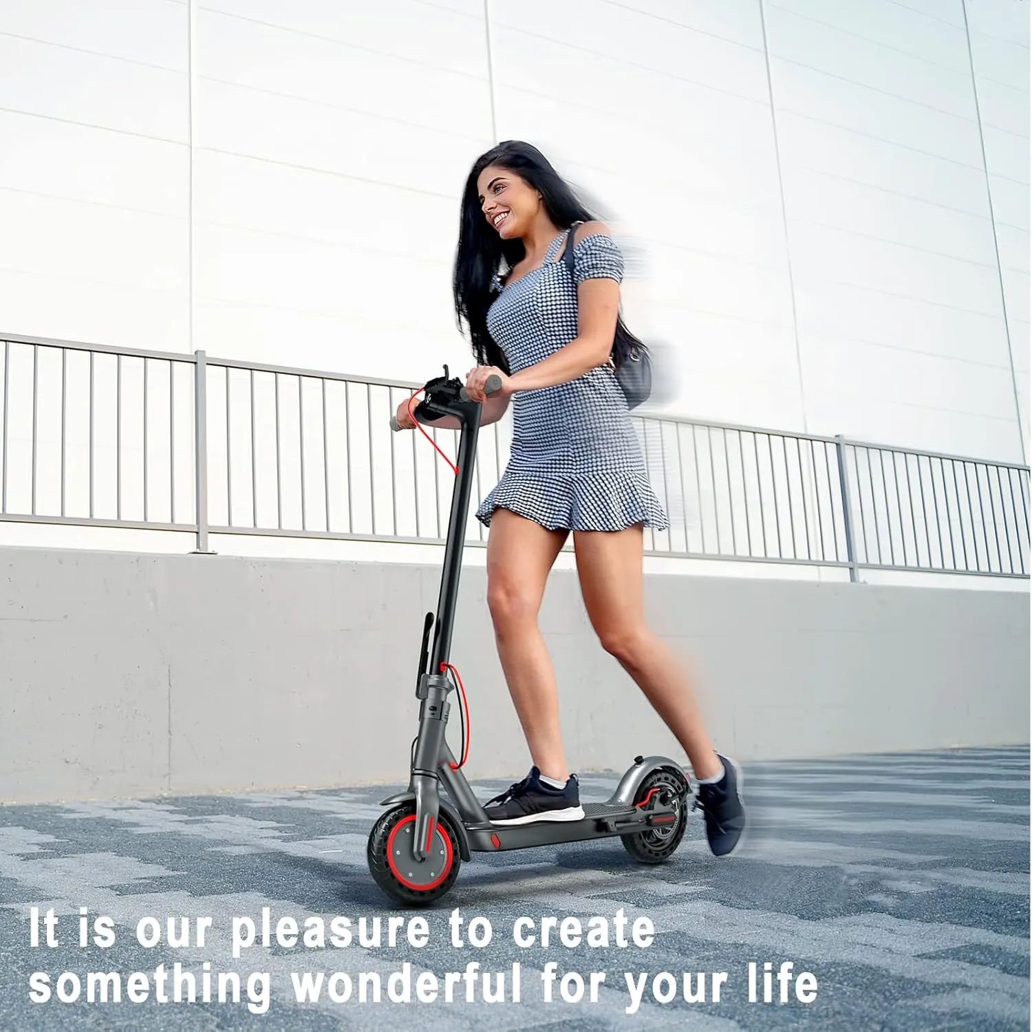 Electric Scooter - 350W Motor, 8.5" Solid Tires, Up to 19 MPH and 20/23 Miles Long-Range Portable Folding Commuting Scooter for Adults with Double Braking System and App