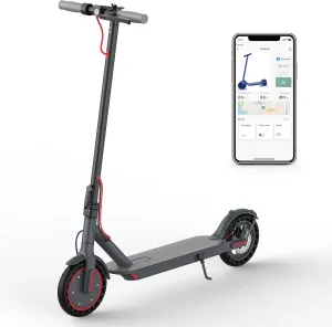 Electric Scooter - 350W Motor, 8.5" Solid Tires, Up to 19 MPH and 20/23 Miles Long-Range Portable Folding Commuting Scooter for Adults with Double Braking System and App