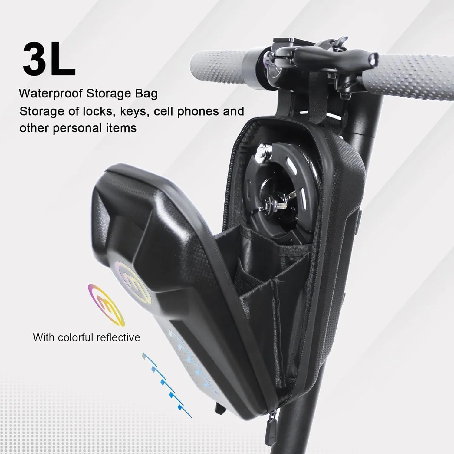 Electric Scooter Lock, Scooter Locks 8mm Chain Lock Bike Locks Heavy Duty Anti Theft with 3 Keys and Waterproof Scooter Front Hanging Bag for E-Bike/Electric Scooters