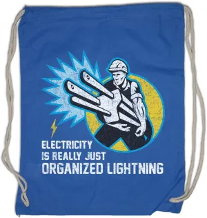 Electricity Is Really Just Organized Lightning Drawstring Bag Gym Sack