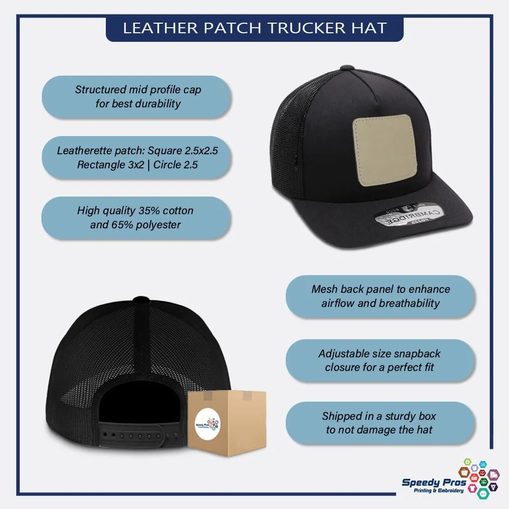 Engraving Trucker Mesh Cap We Tailgate Harder Than Your Team Plays Rectangle Leather Patch 5 Panel Hats
