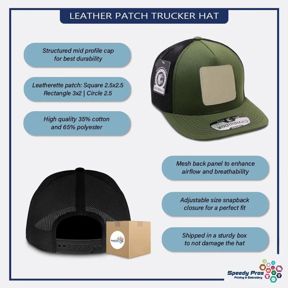 Engraving Trucker Mesh Cap We Tailgate Harder Than Your Team Plays Rectangle Leather Patch 5 Panel Hats