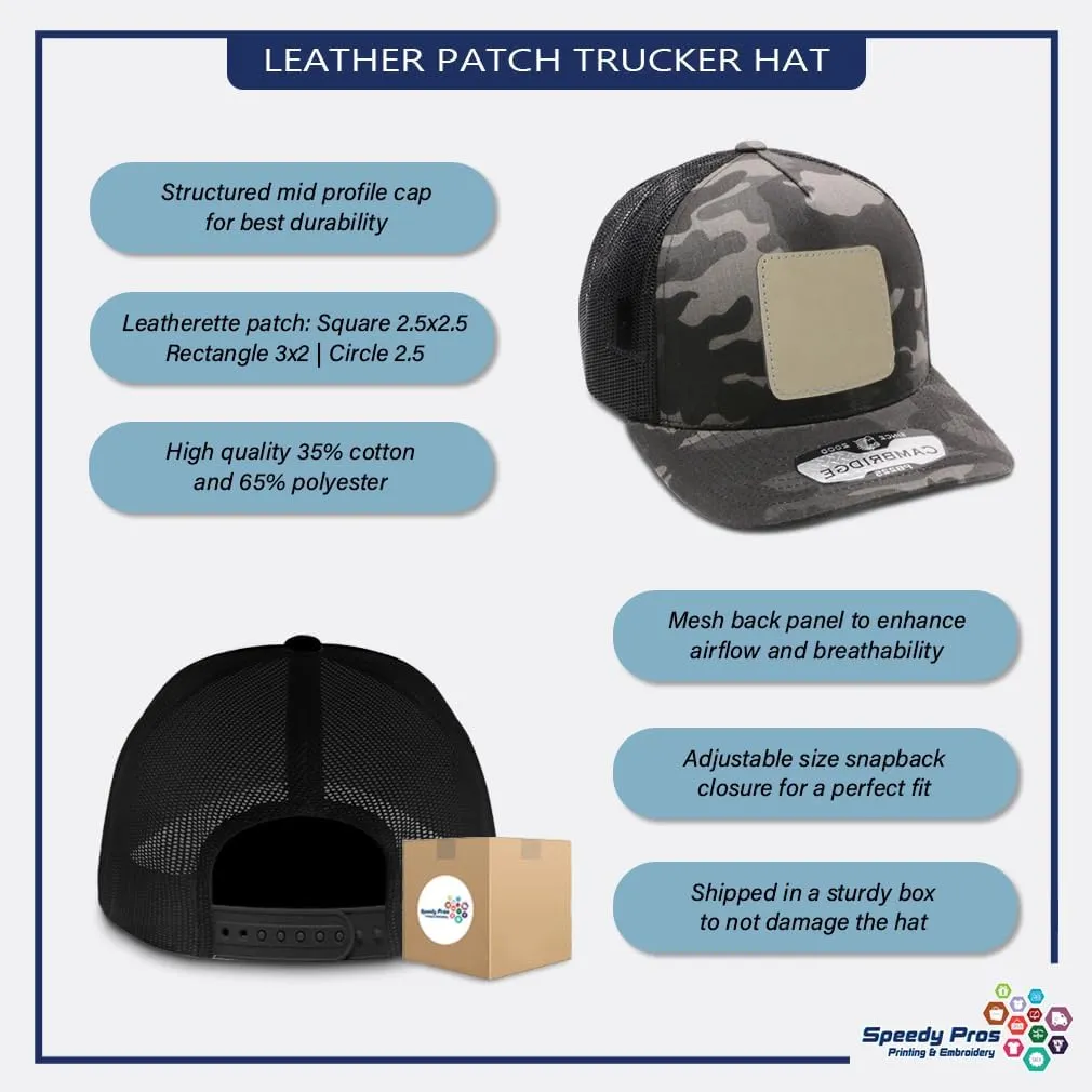Engraving Trucker Mesh Cap We Tailgate Harder Than Your Team Plays Rectangle Leather Patch 5 Panel Hats