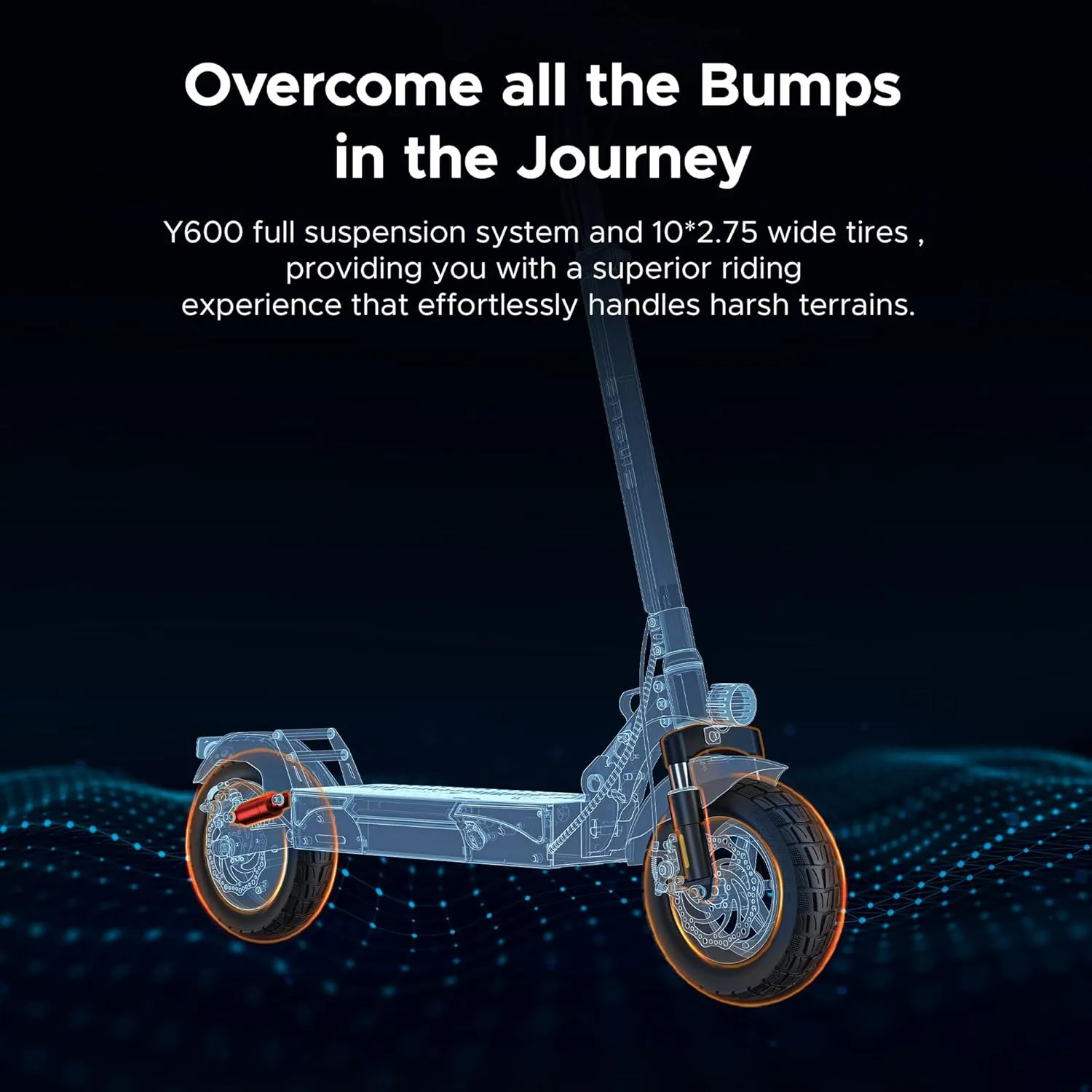 ENGWE Y600 830W Electric Scooter for Adult, 48V 18AH Folding Kick Scooters Up to 28Mph & 43.5Miles Range,10" Tire E-Scooter with Triple Suspension &Turn Signals for Commuter Outdoor
