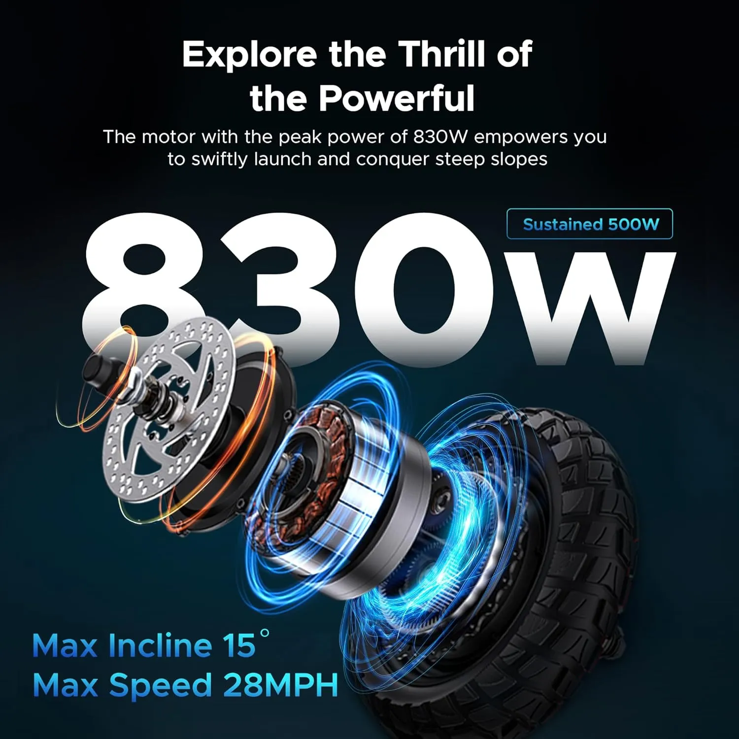 ENGWE Y600 830W Electric Scooter for Adult, 48V 18AH Folding Kick Scooters Up to 28Mph & 43.5Miles Range,10" Tire E-Scooter with Triple Suspension &Turn Signals for Commuter Outdoor