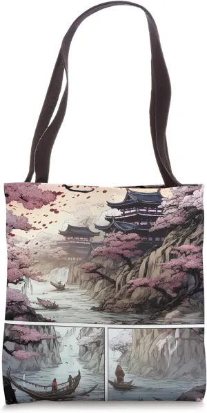 Ephemeral Embrace A Sakura Comic Saga Tote Bag