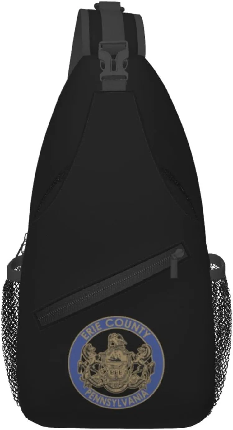 Erie County Seal Crossbody Bags For Women Men Chest Backpack Gym Shoulder Bag Travel Outdoor Sports Casual Crossbody Bags