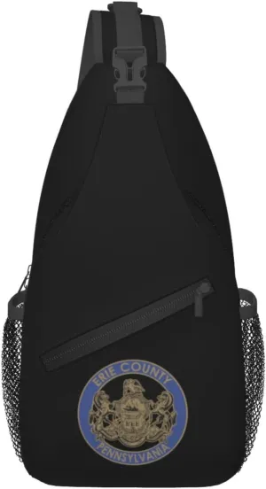 Erie County Seal Crossbody Bags For Women Men Chest Backpack Gym Shoulder Bag Travel Outdoor Sports Casual Crossbody Bags