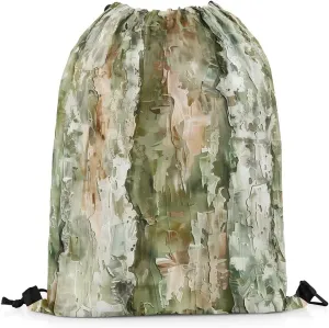 Erosebridal Vintage Bark Drawstring Bags 13x15.7,Abstract Texture Drawstring Backpack,Chic Botanical Draw String Back Bag,Rustic Farmhouse Country Decor String Backpack