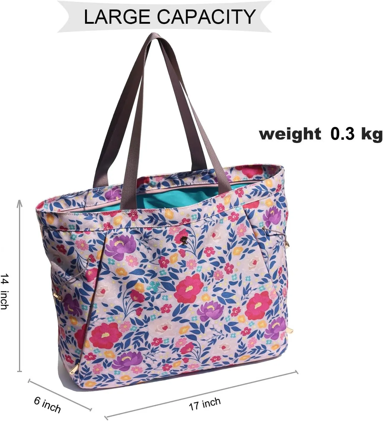 ESVAN Yoga Tote Bag for Women Shoulder Bags Drawstring for Office Workout Travel Carryall Pilates Gym and Beach