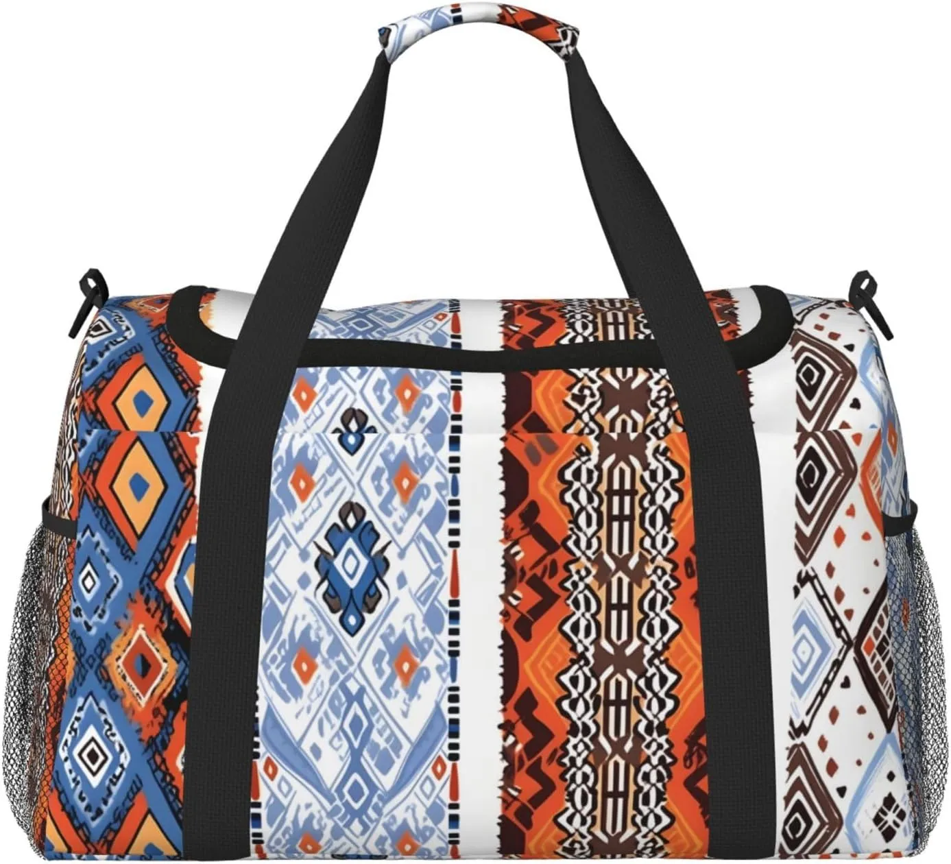 Ethnic Tribal Patterns Duffle Bag Foldable Travel Tote Bag Carry On Large Weekender Overnight Bags Waterproof Gym Bag For Women Men