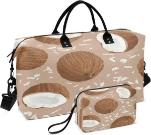 Exnundod Travel Duffel Bags Sweet Coconut Fruits Sports Gym Bag Weekender Carry On Tote Overnight Luggage Bags for Women and Men