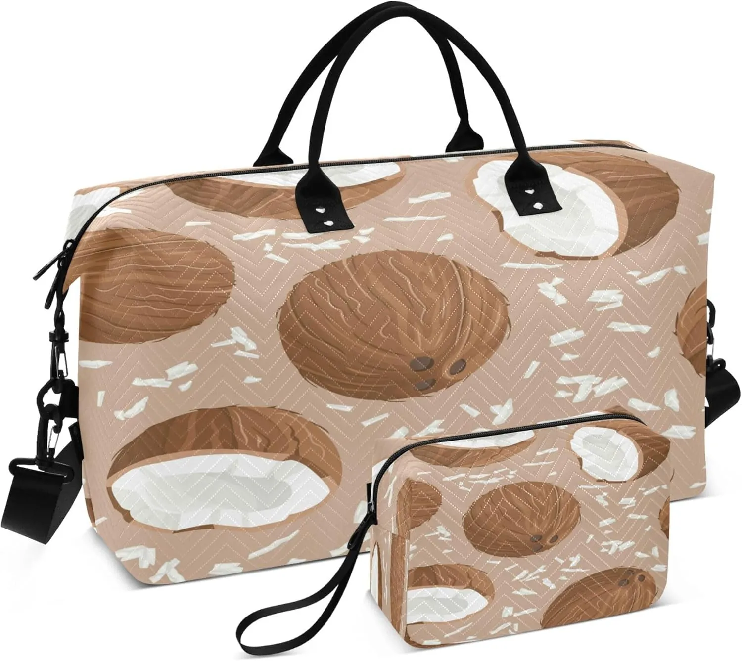 Exnundod Travel Duffel Bags Sweet Coconut Fruits Sports Gym Bag Weekender Carry On Tote Overnight Luggage Bags for Women and Men