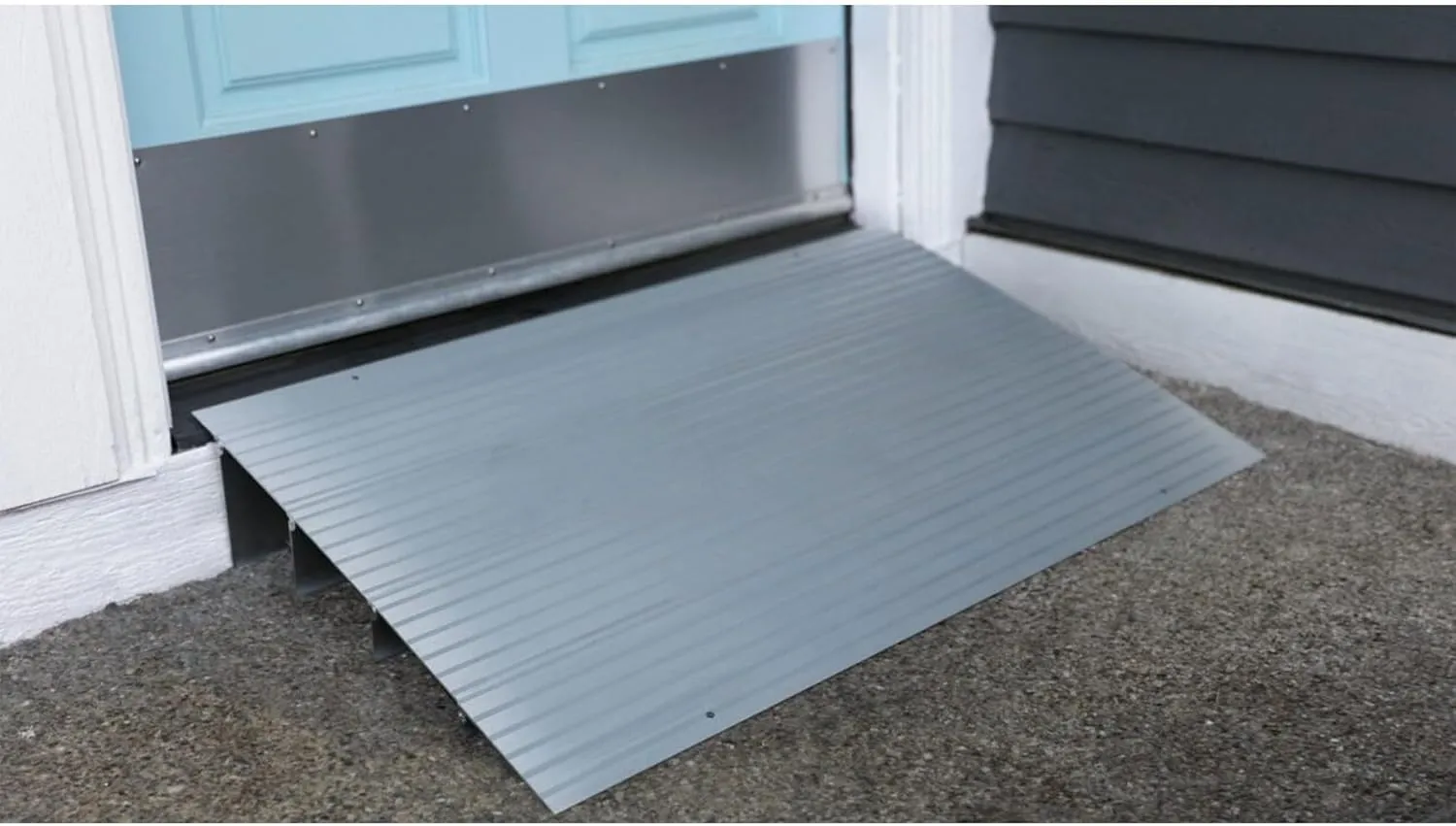 EZ-ACCESS TRANSITIONS Portable Self Supporting Aluminum Modular Entry Threshold Ramp Ideal for Doorways and Raised Landings, 2 Inch