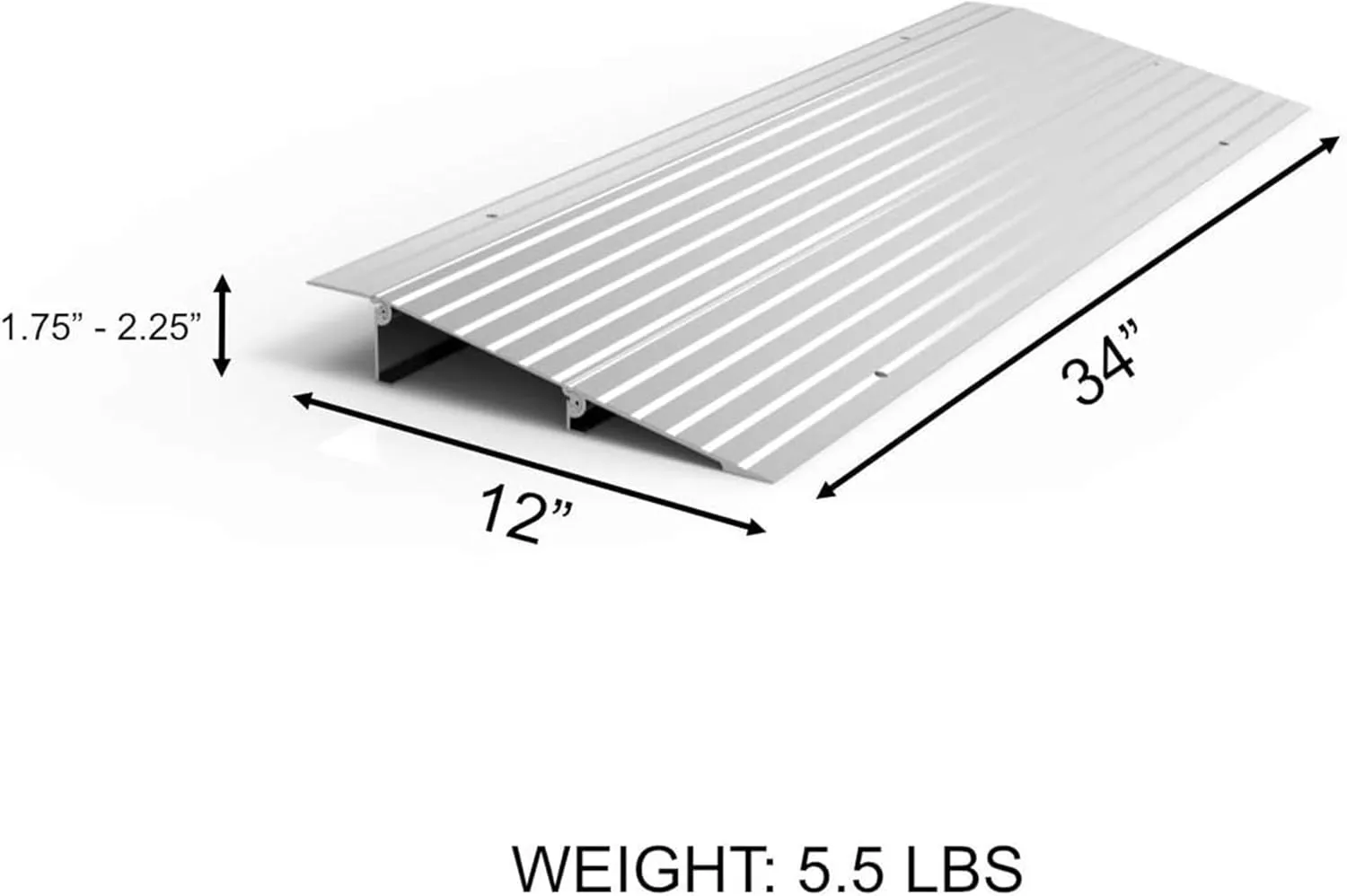 EZ-ACCESS TRANSITIONS Portable Self Supporting Aluminum Modular Entry Threshold Ramp Ideal for Doorways and Raised Landings, 2 Inch