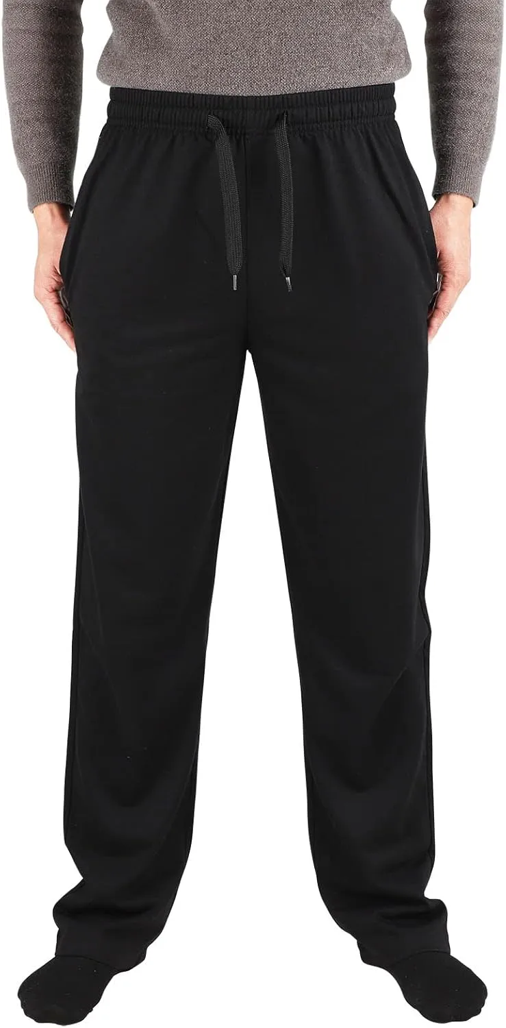 Facitisu Mens Active Fleece Athletic Sweatpant Basic Running Drawstring Workout Sweat Pants
