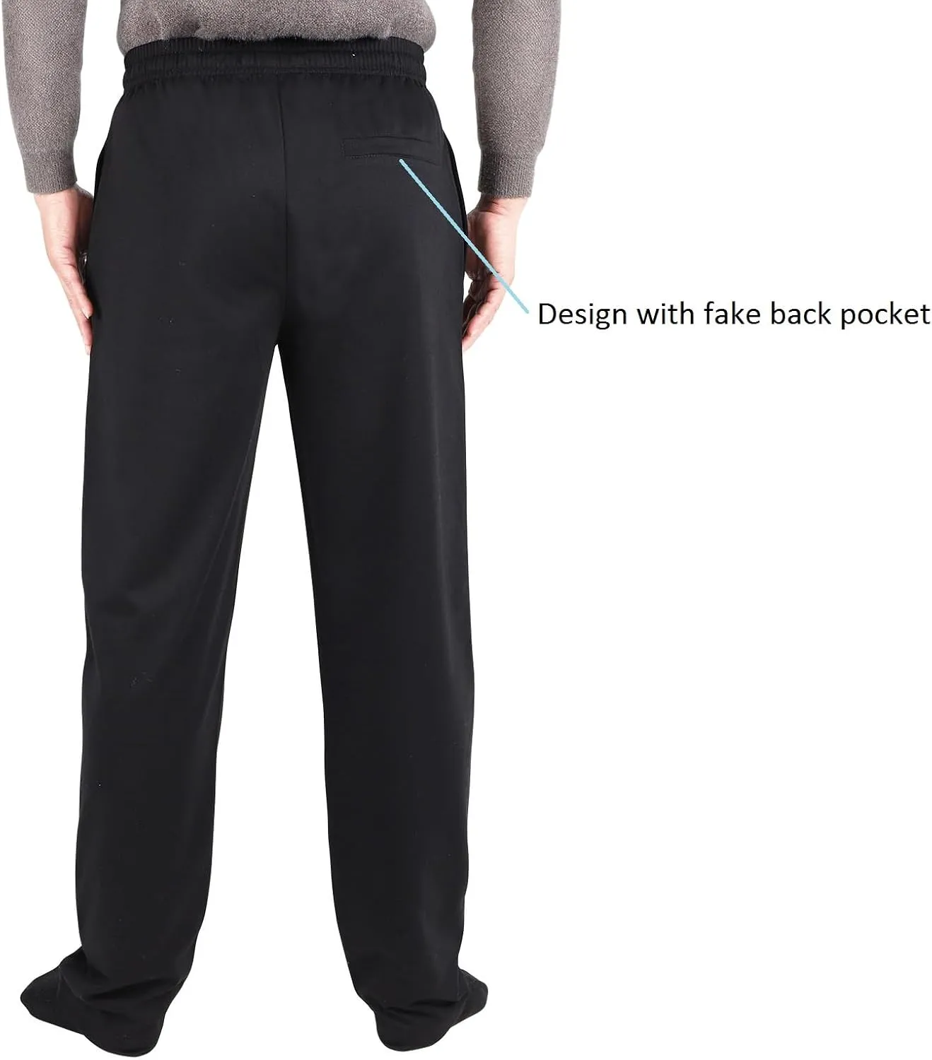 Facitisu Mens Active Fleece Athletic Sweatpant Basic Running Drawstring Workout Sweat Pants
