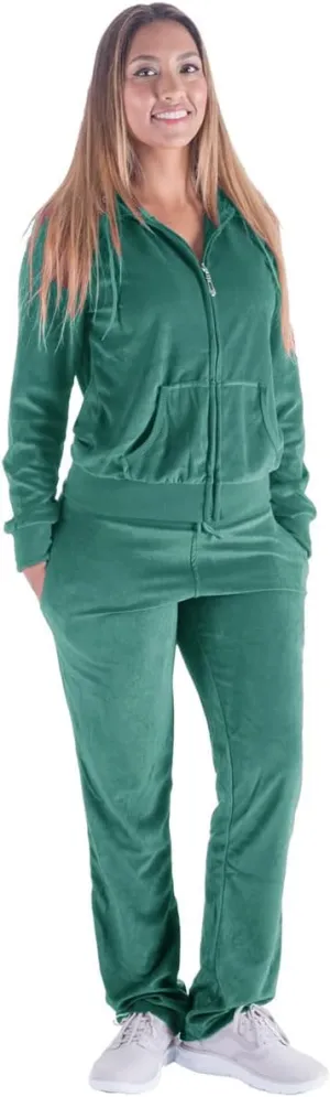 Facitisu Tracksuit for Women Set 2 Piece Joggers Velour Jogging Sweat Outfits Hoodie and Sweatpants Set