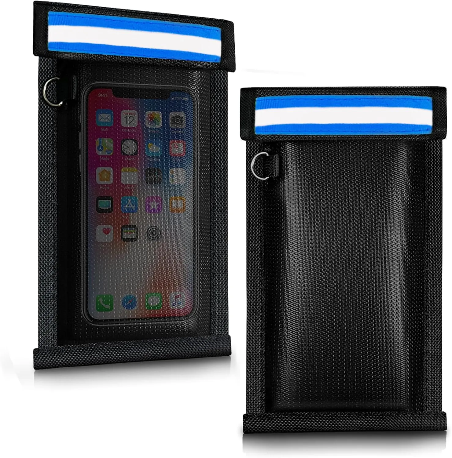 Faraday Bag for Phones and Car Keys 2 Pack, Signal Blocking Pouch, Anti-Theft Faraday Cage, Fireproof & Waterproof Cell Phone Signal Blocking Bag