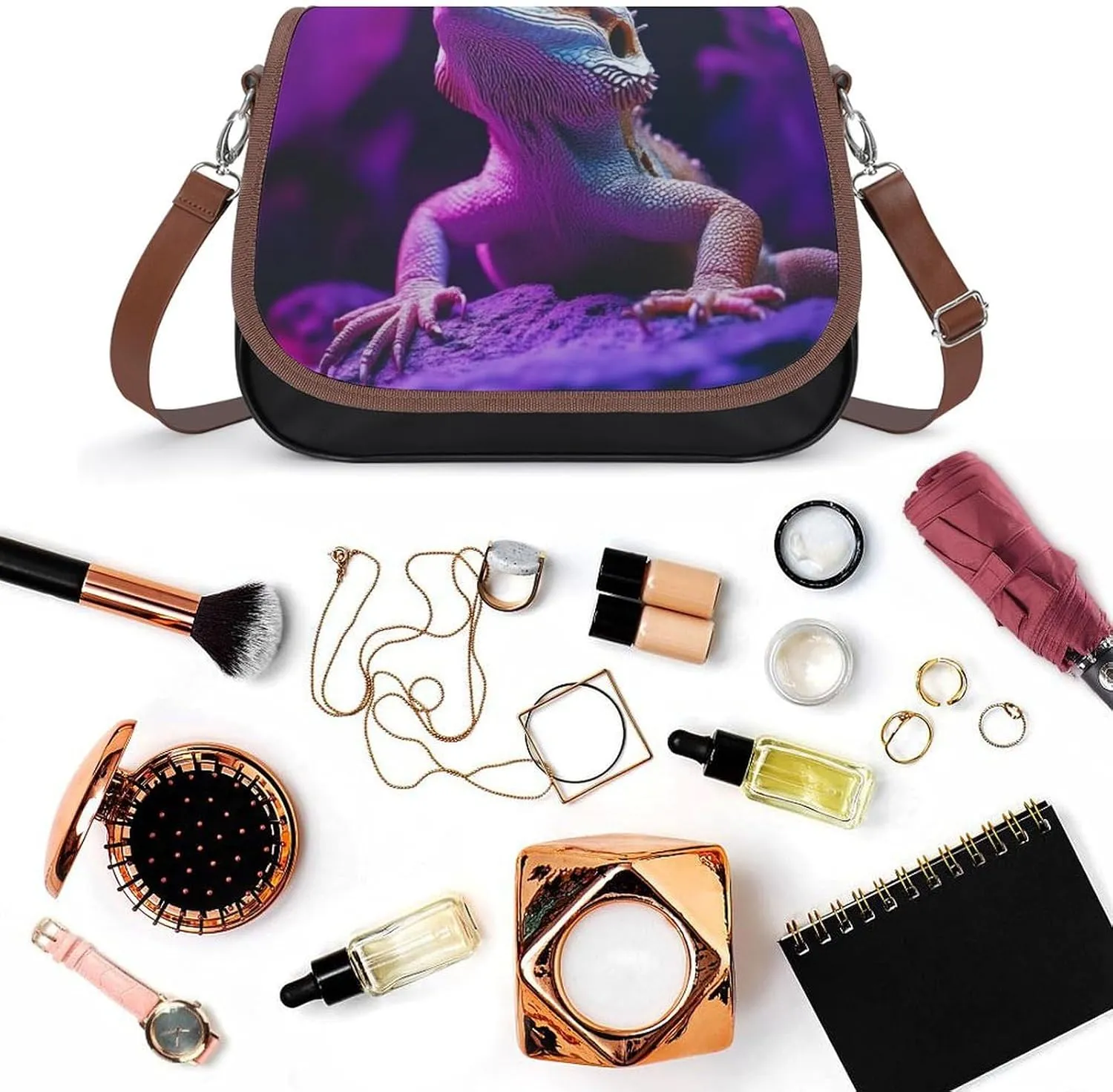 Fashion Crossbody Bags for Men Women Pu Leather Shoulder Bag Travel Purse Lightweight Messenger Bag