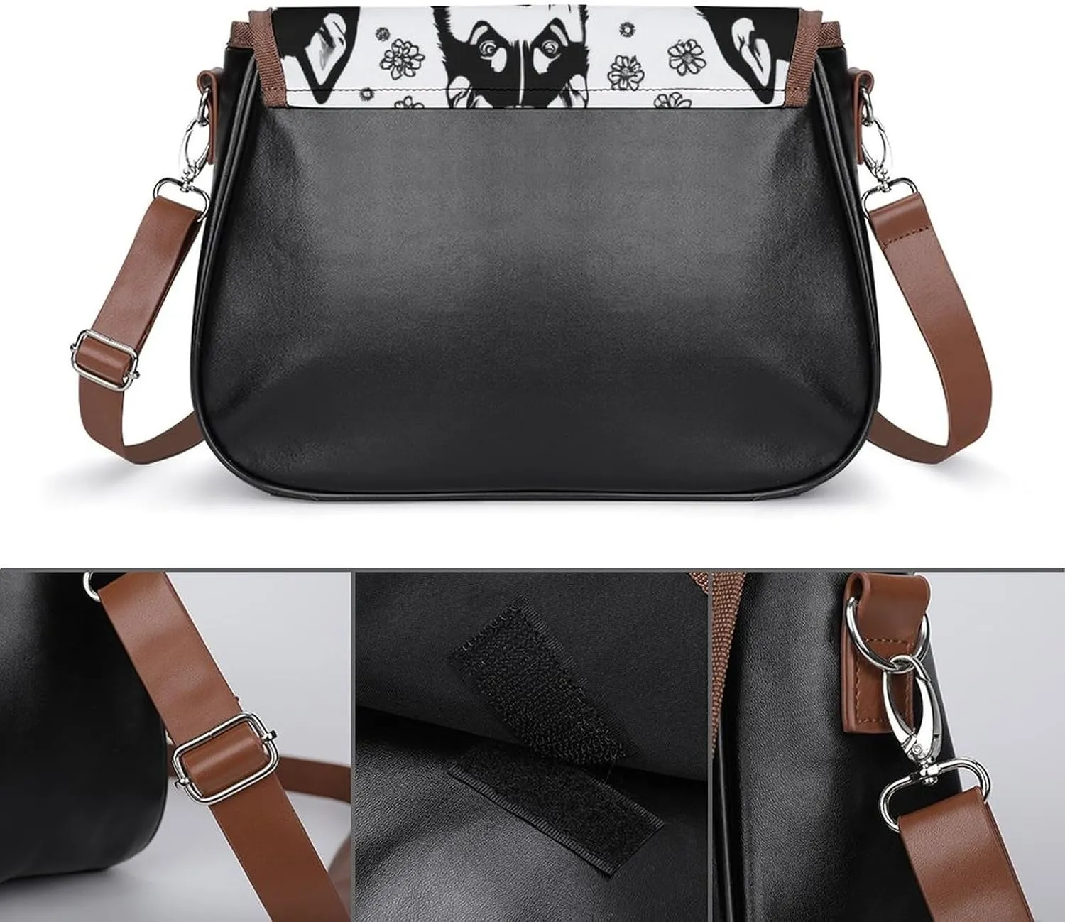 Fashion Crossbody Bags for Men Women Pu Leather Shoulder Bag Travel Purse Lightweight Messenger Bag