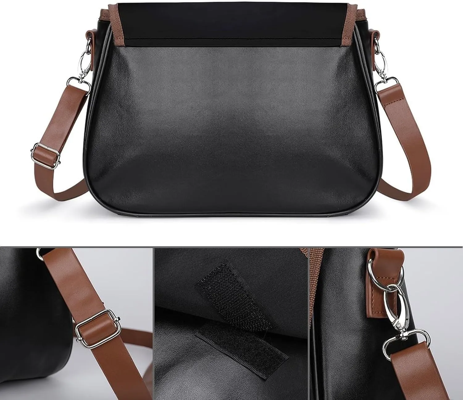 Fashion Crossbody Bags for Men Women Pu Leather Shoulder Bag Travel Purse Lightweight Messenger Bag