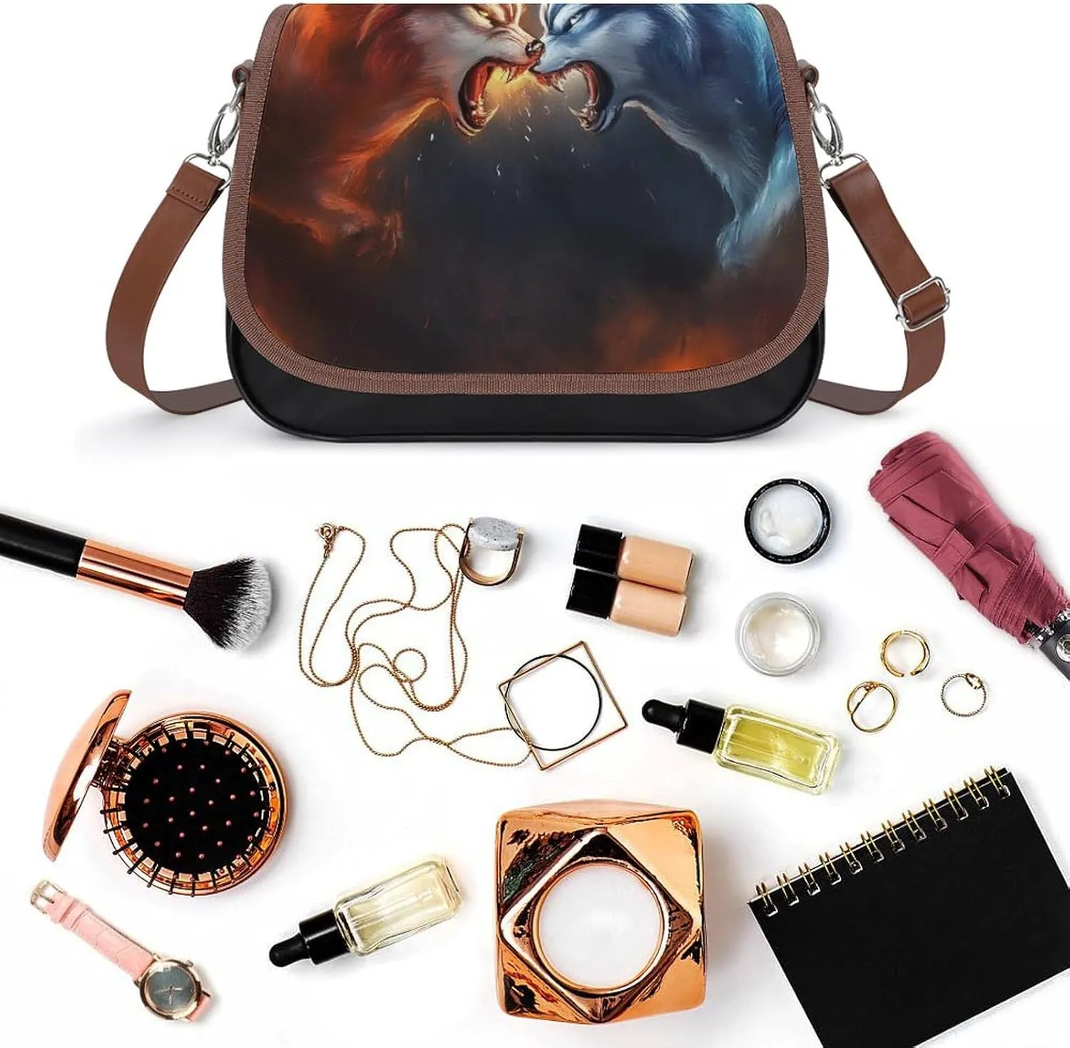 Fashion Crossbody Bags for Men Women Pu Leather Shoulder Bag Travel Purse Lightweight Messenger Bag