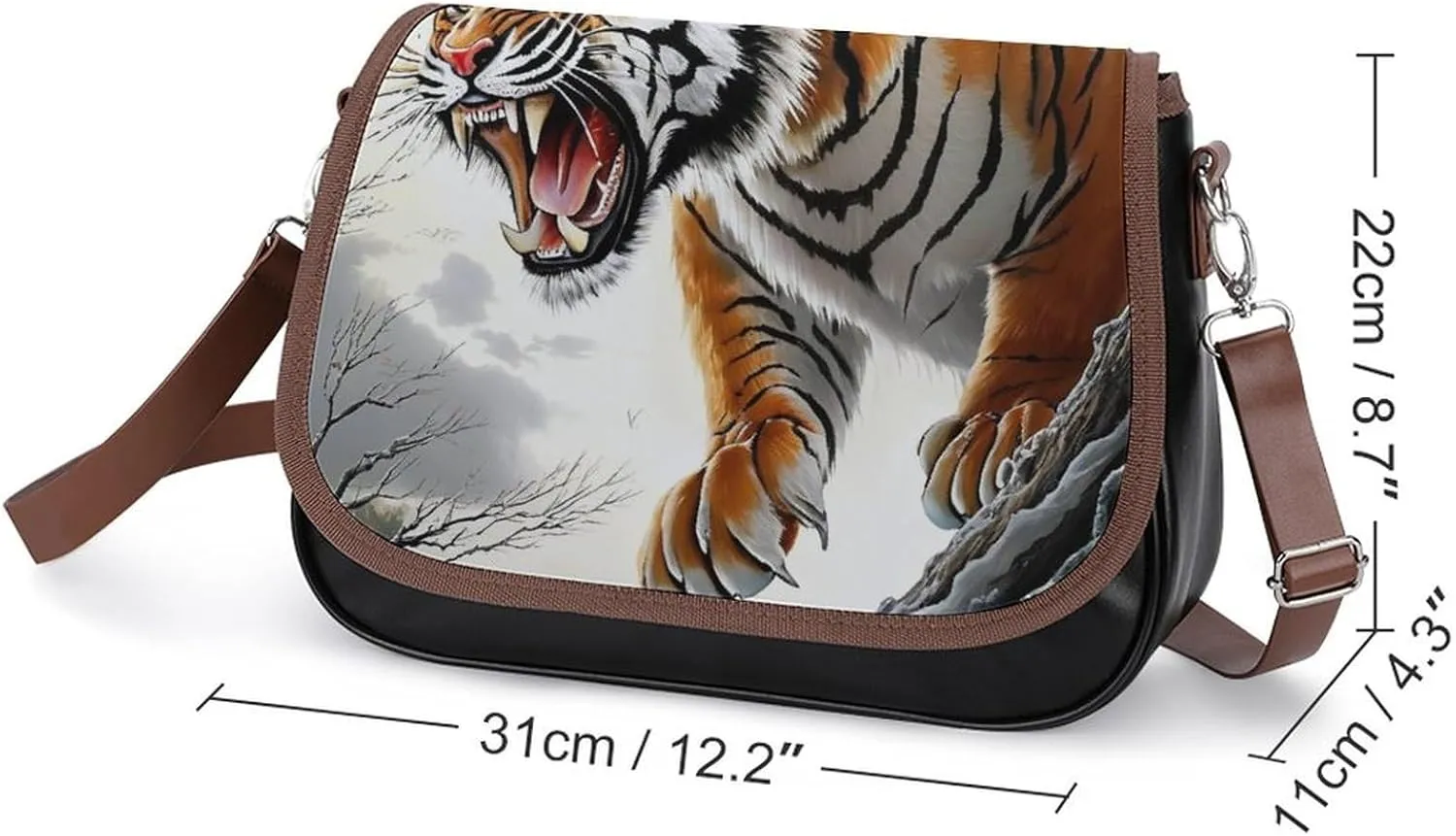 Fashion Crossbody Bags for Men Women Pu Leather Shoulder Bag Travel Purse Lightweight Messenger Bag