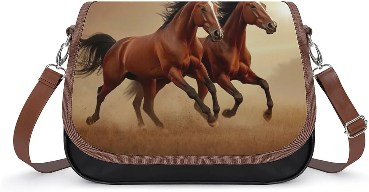 Fashion Crossbody Bags for Men Women Pu Leather Shoulder Bag Travel Purse Lightweight Messenger Bag