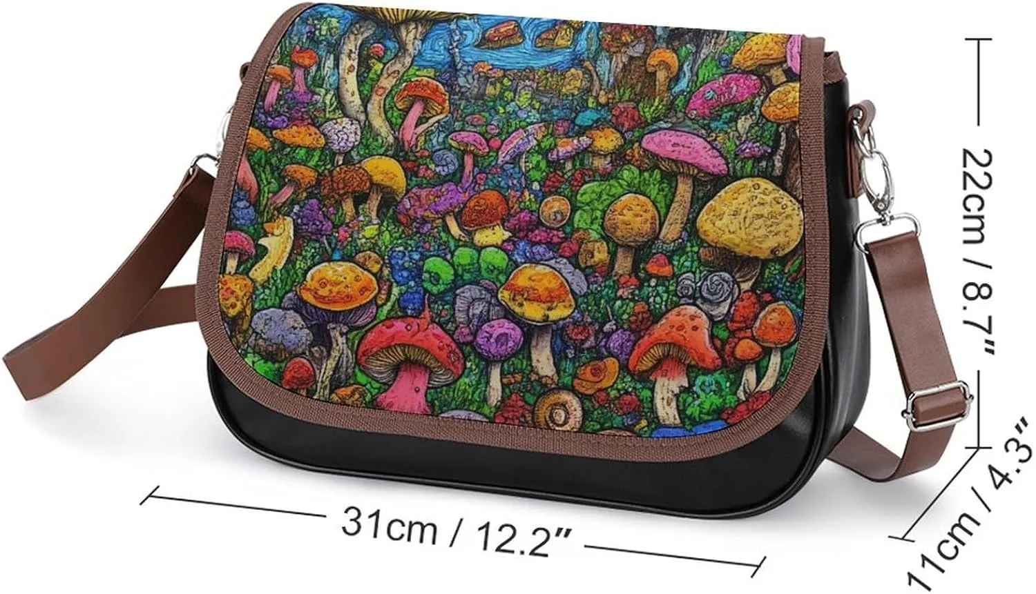Fashion Crossbody Bags for Men Women Pu Leather Shoulder Bag Travel Purse Lightweight Messenger Bag