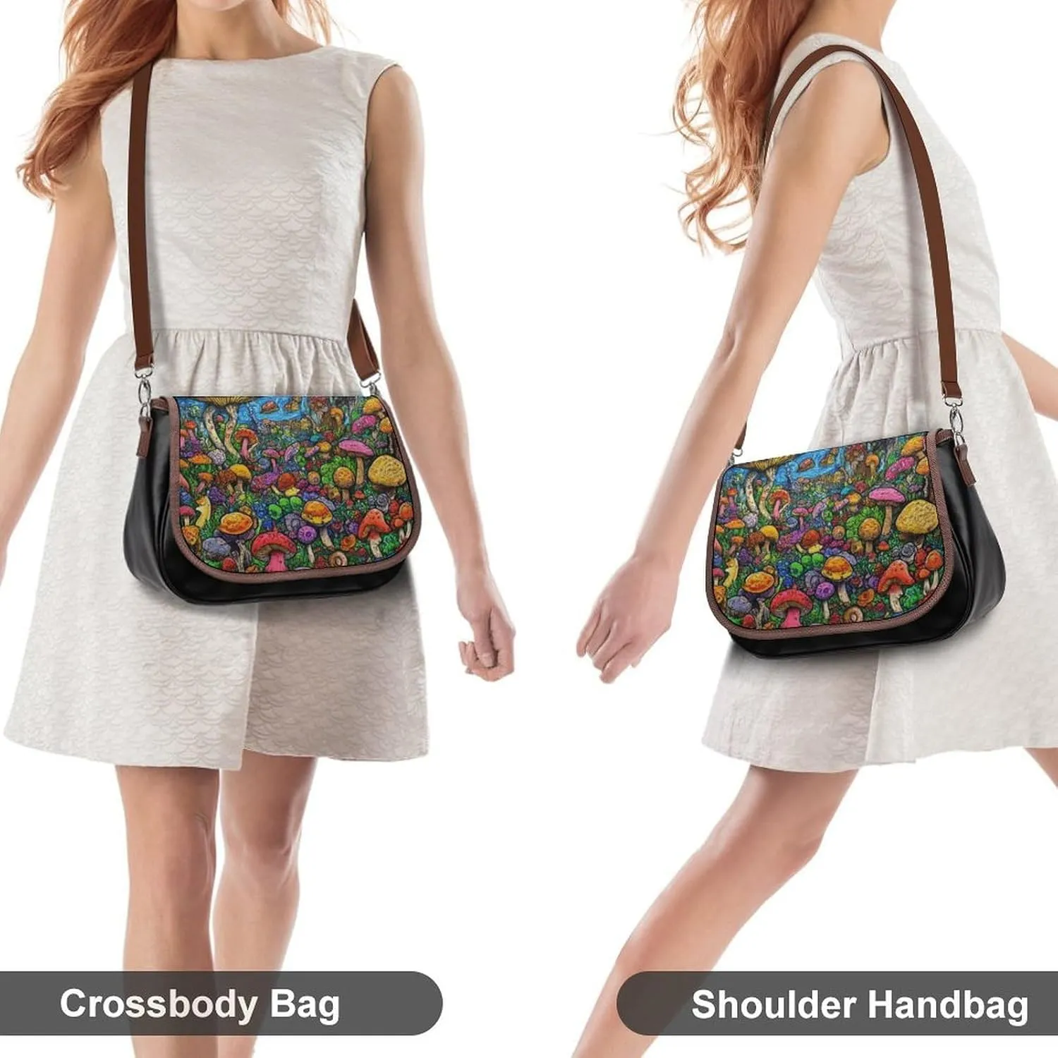 Fashion Crossbody Bags for Men Women Pu Leather Shoulder Bag Travel Purse Lightweight Messenger Bag