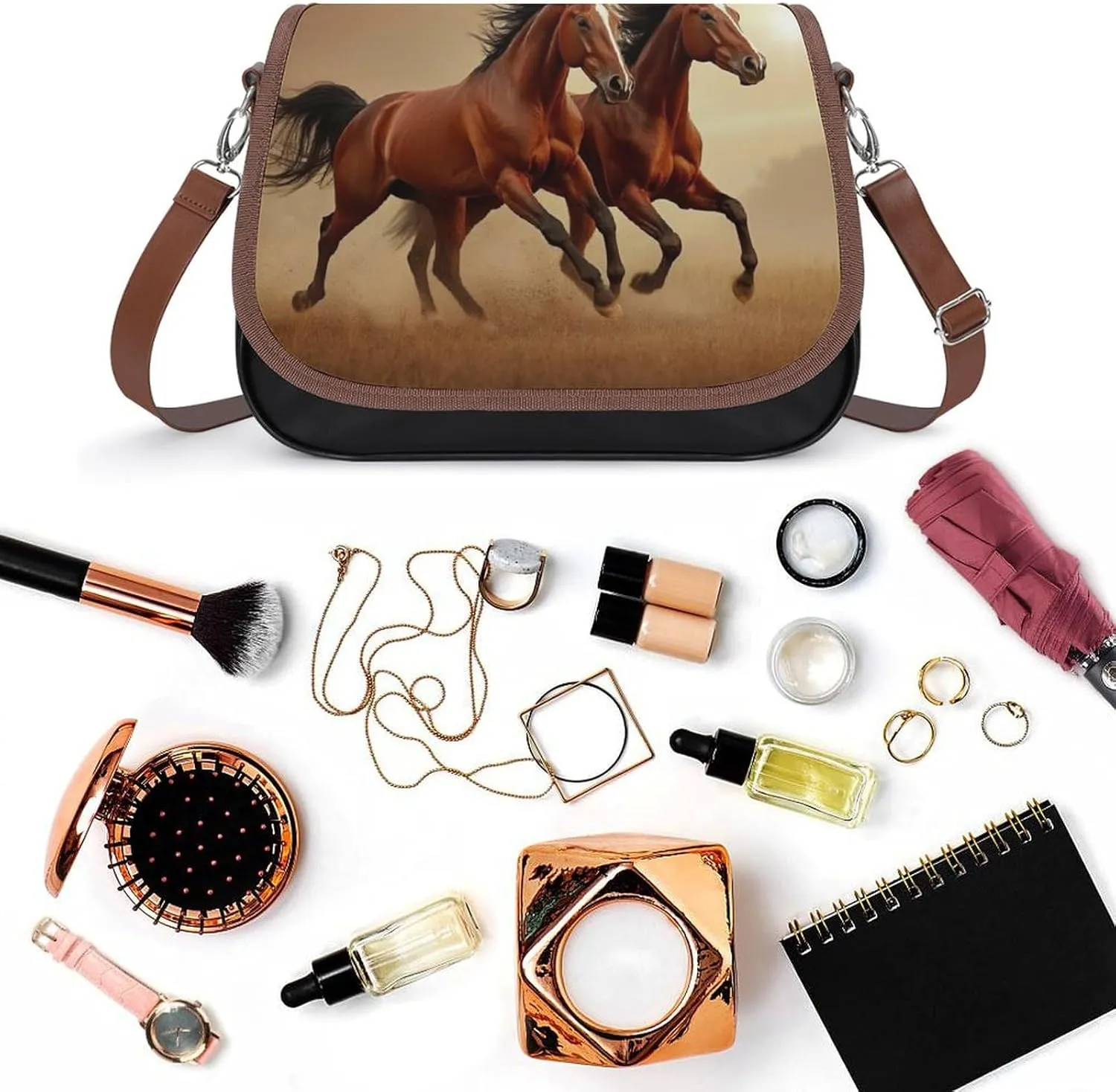 Fashion Crossbody Bags for Men Women Pu Leather Shoulder Bag Travel Purse Lightweight Messenger Bag