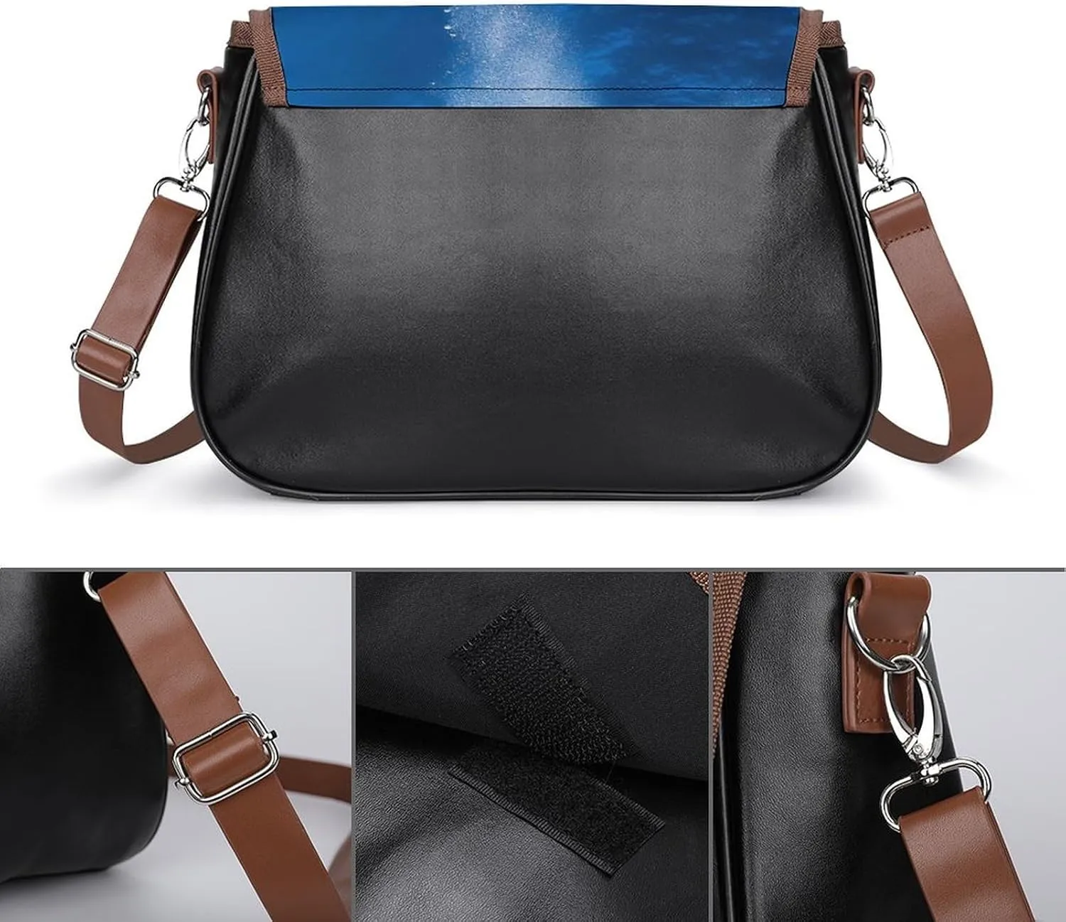 Fashion Crossbody Bags for Men Women Pu Leather Shoulder Bag Travel Purse Lightweight Messenger Bag