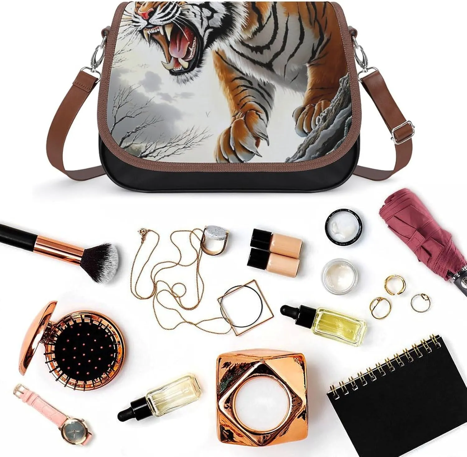 Fashion Crossbody Bags for Men Women Pu Leather Shoulder Bag Travel Purse Lightweight Messenger Bag