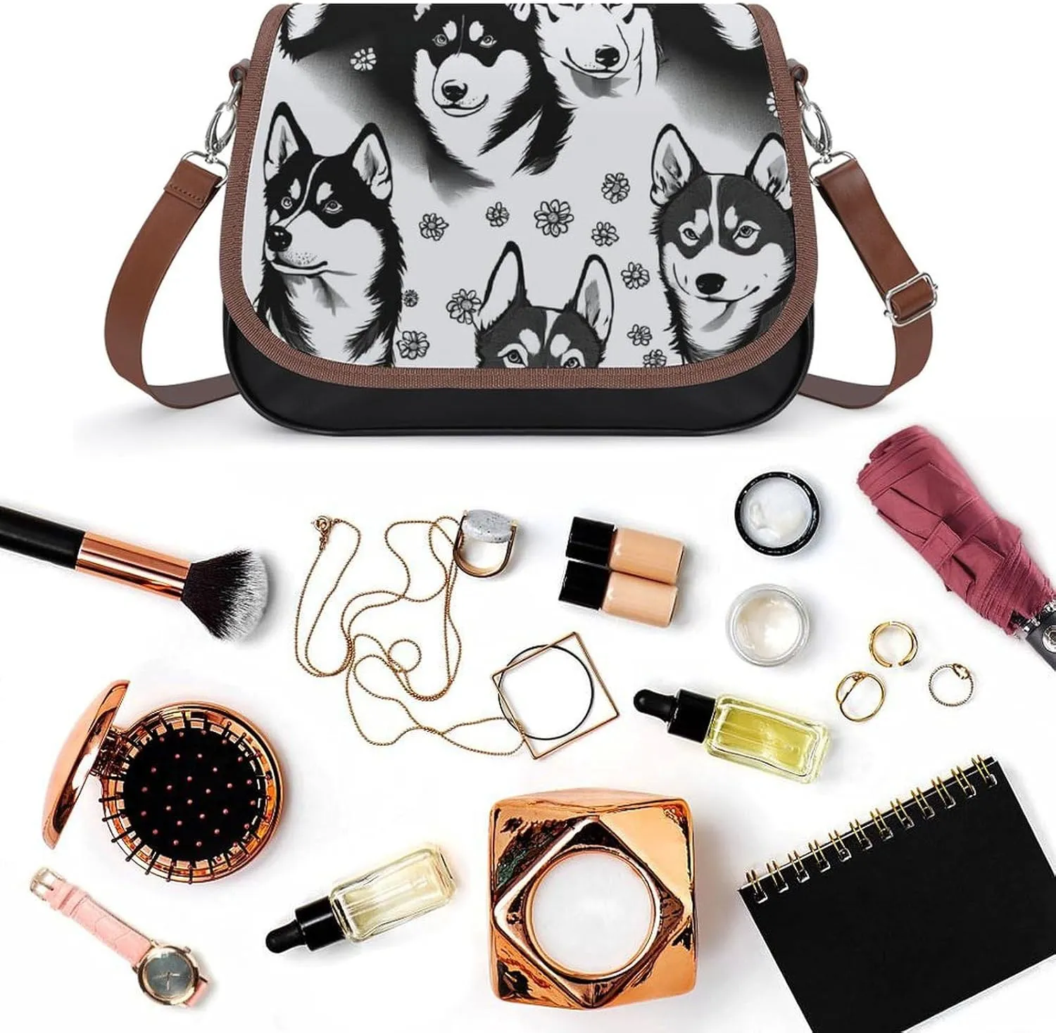 Fashion Crossbody Bags for Men Women Pu Leather Shoulder Bag Travel Purse Lightweight Messenger Bag