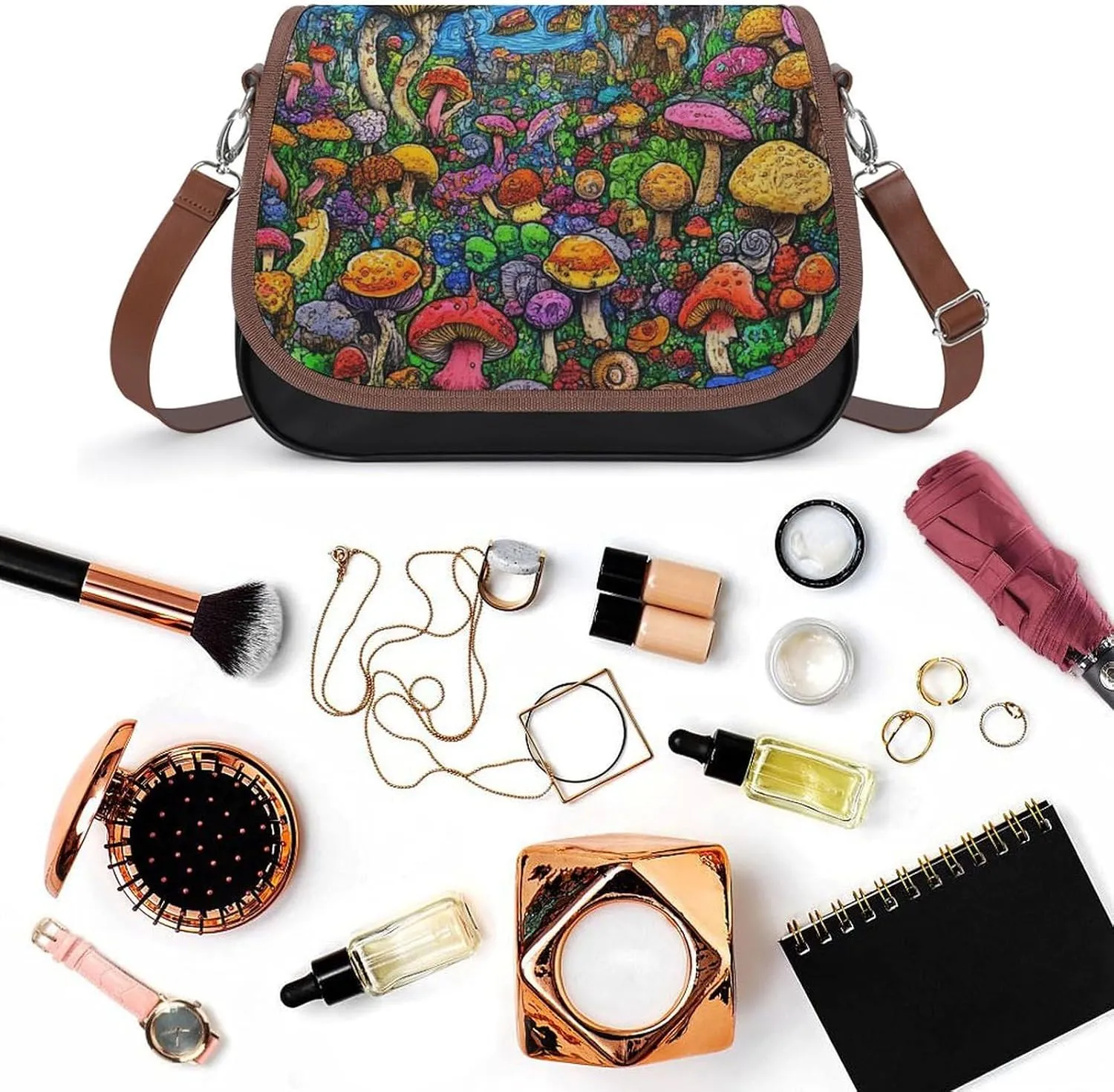 Fashion Crossbody Bags for Men Women Pu Leather Shoulder Bag Travel Purse Lightweight Messenger Bag